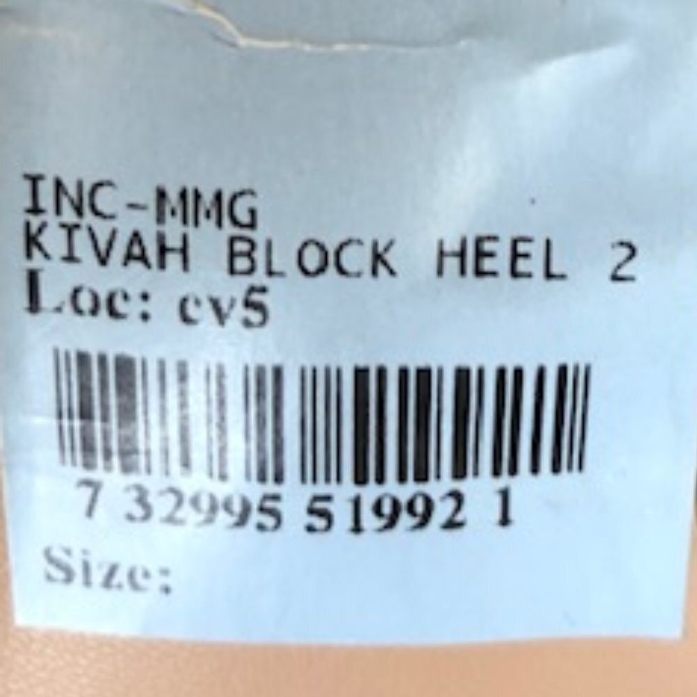 INC Kivah Block Heel Ankle Strap Pink Red Stripe Sandals 6M RARE - Picture 10 of 17